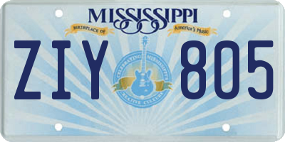 MS license plate ZIY805