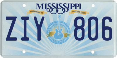 MS license plate ZIY806
