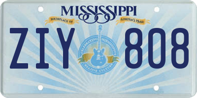 MS license plate ZIY808