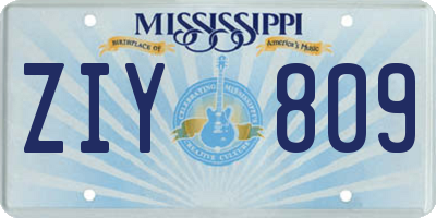 MS license plate ZIY809