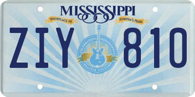 MS license plate ZIY810