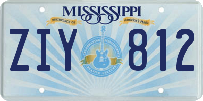 MS license plate ZIY812