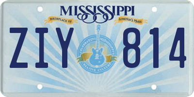 MS license plate ZIY814
