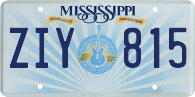 MS license plate ZIY815