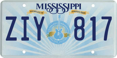 MS license plate ZIY817