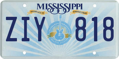 MS license plate ZIY818