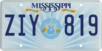 MS license plate ZIY819
