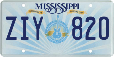 MS license plate ZIY820