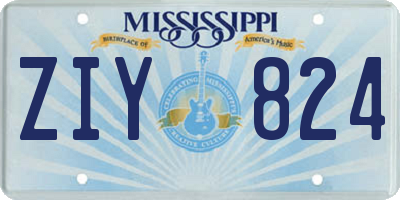 MS license plate ZIY824