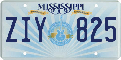 MS license plate ZIY825