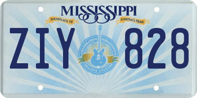MS license plate ZIY828