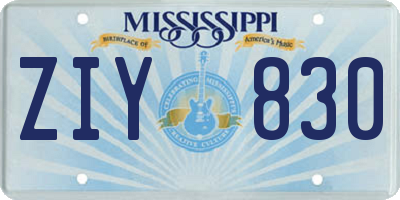 MS license plate ZIY830