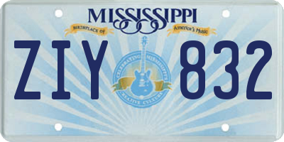 MS license plate ZIY832