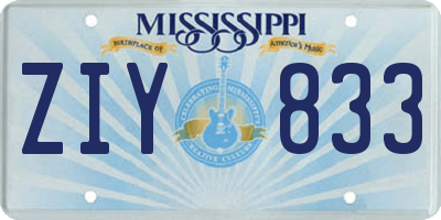 MS license plate ZIY833
