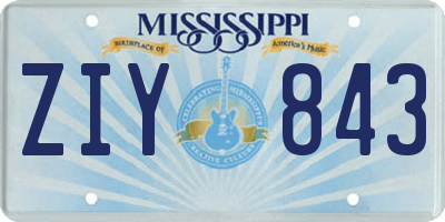 MS license plate ZIY843