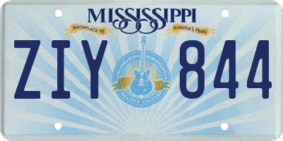 MS license plate ZIY844
