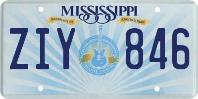 MS license plate ZIY846