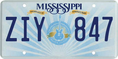 MS license plate ZIY847