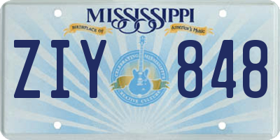 MS license plate ZIY848
