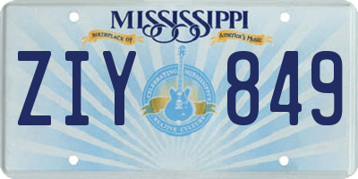 MS license plate ZIY849