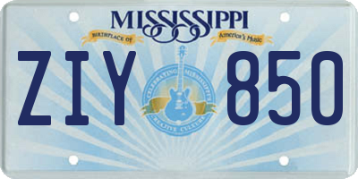 MS license plate ZIY850