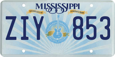 MS license plate ZIY853