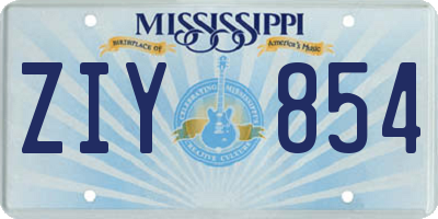 MS license plate ZIY854