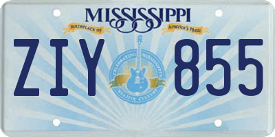 MS license plate ZIY855