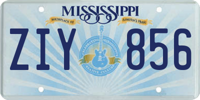 MS license plate ZIY856