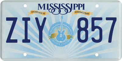 MS license plate ZIY857