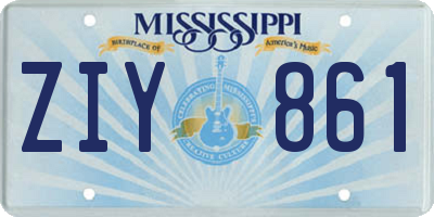 MS license plate ZIY861