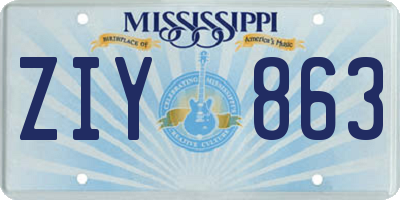 MS license plate ZIY863