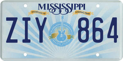 MS license plate ZIY864