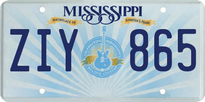 MS license plate ZIY865