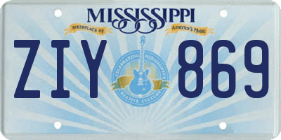 MS license plate ZIY869