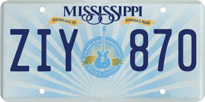 MS license plate ZIY870