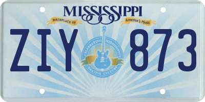 MS license plate ZIY873