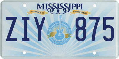 MS license plate ZIY875
