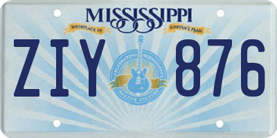 MS license plate ZIY876