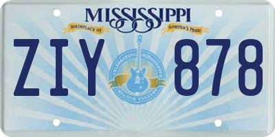 MS license plate ZIY878