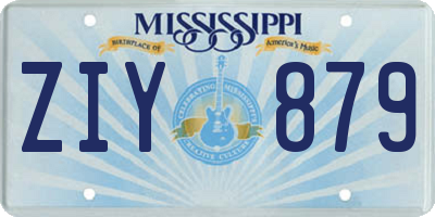 MS license plate ZIY879