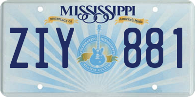 MS license plate ZIY881