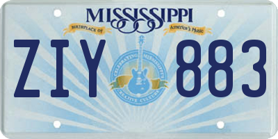 MS license plate ZIY883