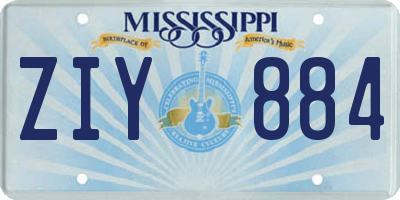 MS license plate ZIY884