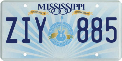 MS license plate ZIY885