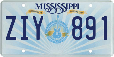 MS license plate ZIY891