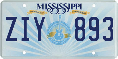 MS license plate ZIY893