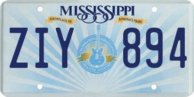 MS license plate ZIY894