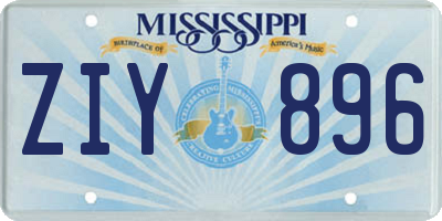 MS license plate ZIY896