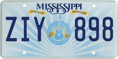 MS license plate ZIY898